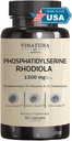 300mg PhosphatidylSerine Capsules with Rhodiola Rosea - 90 Capsules, 45 Servings - VINATURA