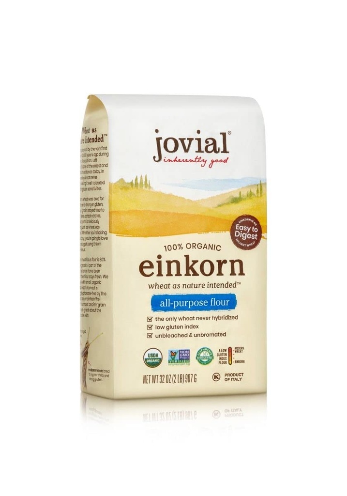 Organic Einkorn All Purpose Flour for Sourdough Baking - High Protein, Non-GMO, Glyphosate Free - 32 Oz, 10 Pack