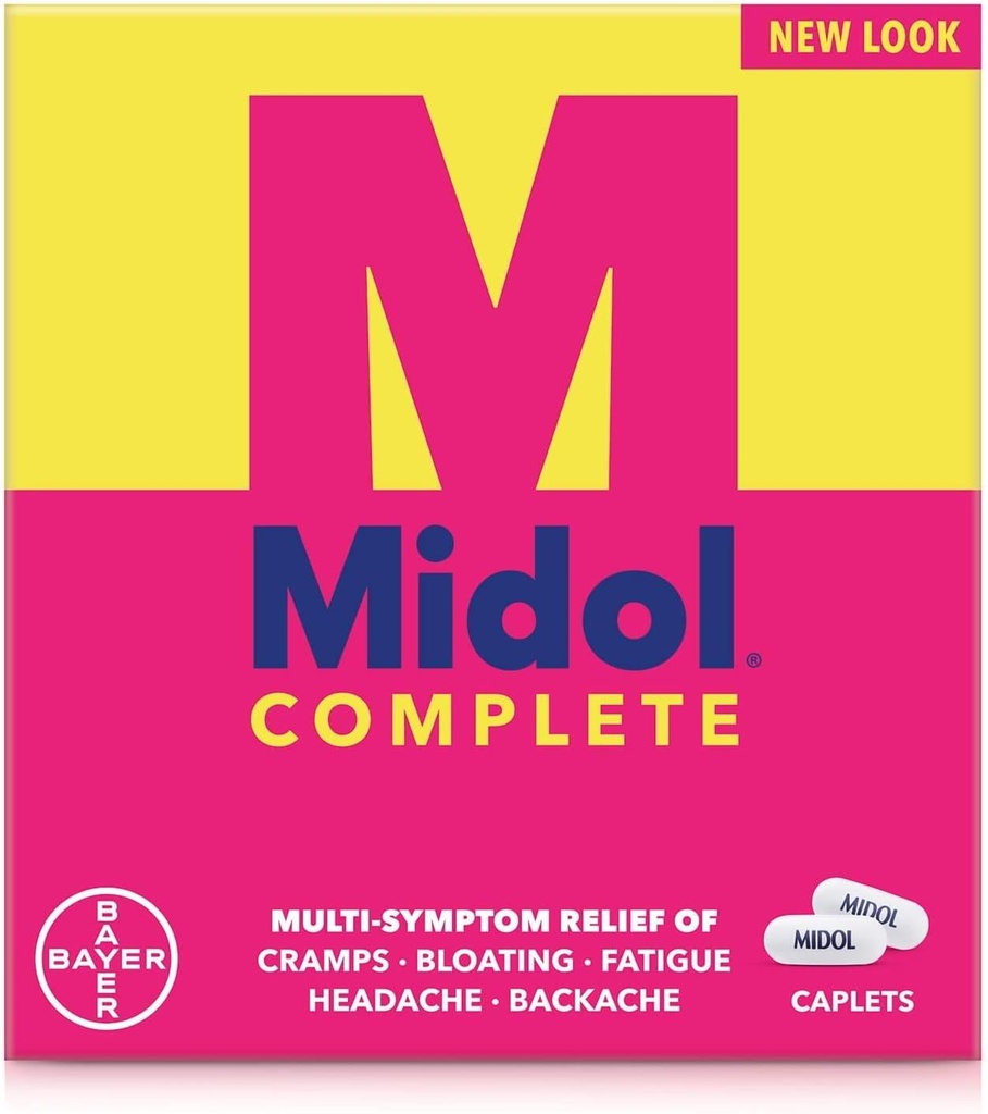 Midol Complete Caplets, 24-Count x 2 Pack - Varied Packaging - Fast Relief for Menstrual Symptoms