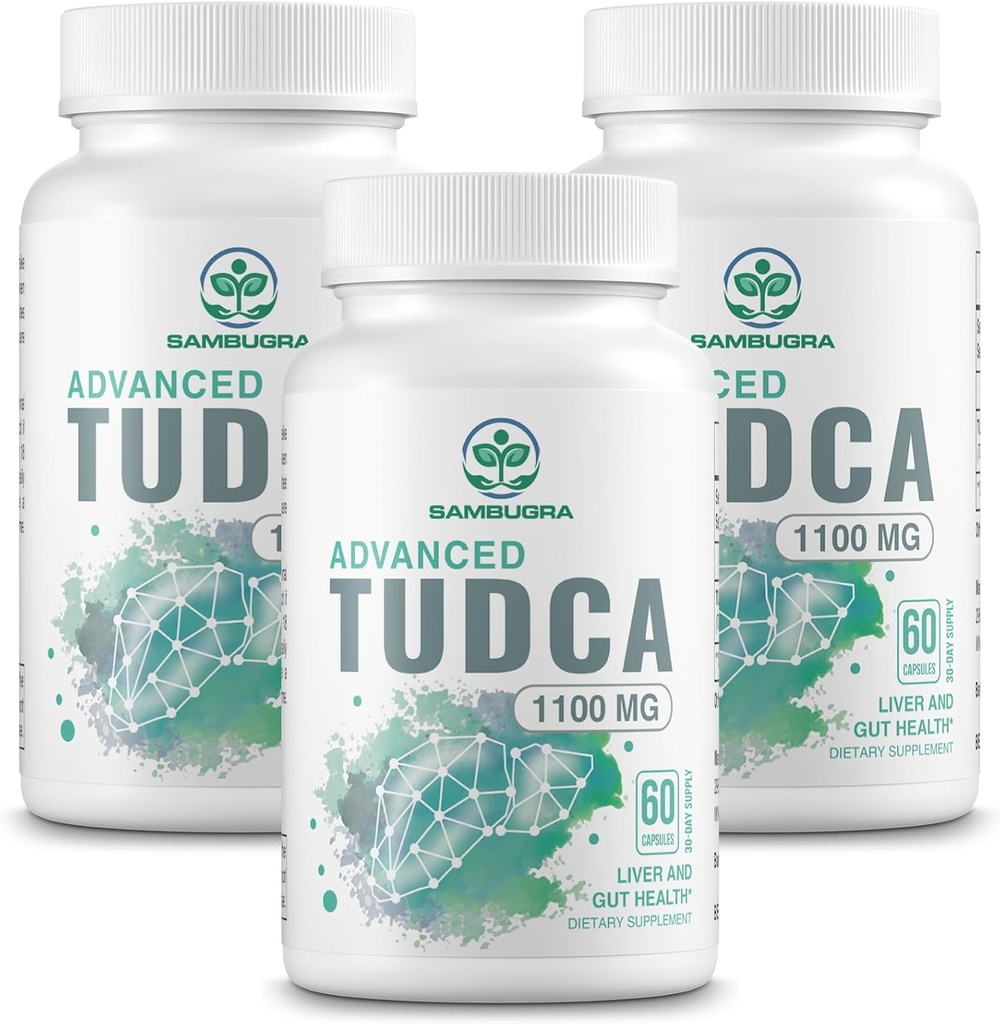 Ultra Strength Sambugra TUDCA Liver Cleanse Detox Supplement - 3300mg Total, 3rd Party Tested for Advanced Liver Repair, Bile Salt Liver Support Capsules - (3 Pack)