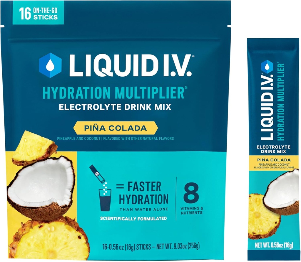 Liquid I.V.® Pina Colada Hydration Multiplier - Electrolyte Powder Drink Mix - 1 Pack (16 Servings)