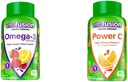 Omega-3 Berry Lemonade Gummies 120 Count + Vitamin C Orange Gummies 150 Count for Heart Health & Immune Support