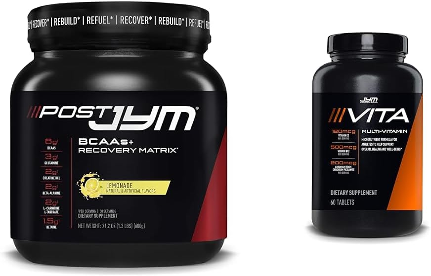 Bundle: JYM Post-Workout Active Matrix Lemonade & Vita JYM Multivitamin - 60 Tablets for Sports Recovery
