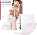 Postpartum Recovery Essentials Kit with Disposable Underwear, Nursing Pads, Peri Bottle, Cold Pads, Cooling Foam, Canvas Bag - Momcozy Labor Delivery Mom Care Set