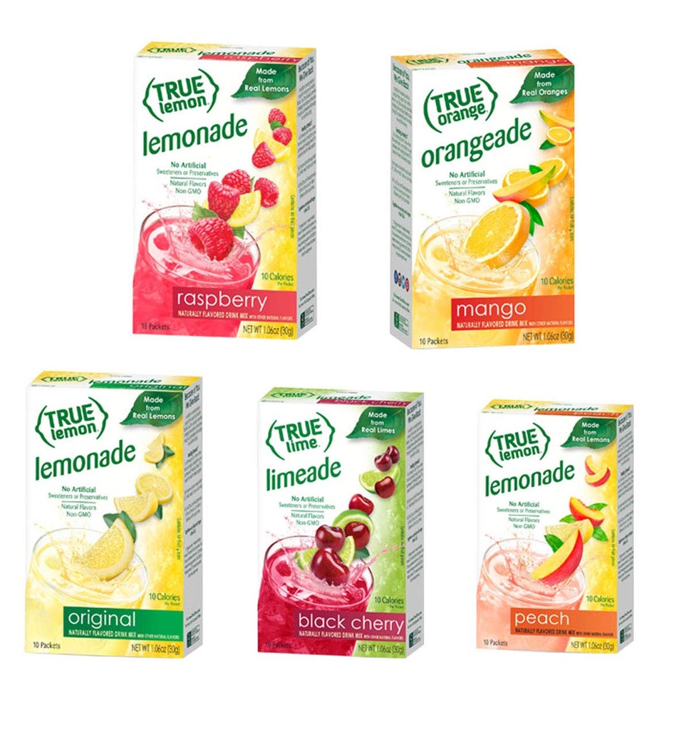 True Lemon Assorted Drink Mixes Variety Pack - 50 Packets, 1.06oz Each