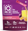 IQBAR IQMIX Electrolyte Powder Packets - Sugar Free Keto Hydration Supplement with Lions Mane, Magnesium L-Threonate, and Potassium Citrate - Passion Fruit Flavor (40 Count)