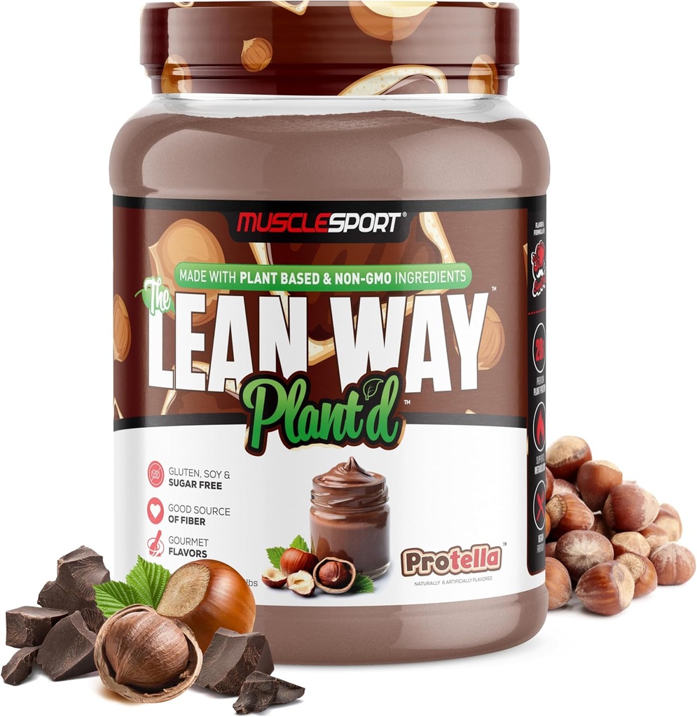 Protella Lean Way Plant Protein - Pea & Brown Rice Blend with CLA, MCT, L-Carnitine - 20 Servings