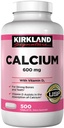 4 Pack Kirkland Signature Calcium 600 mg with Vitamin D3 Tablets - 500 Count