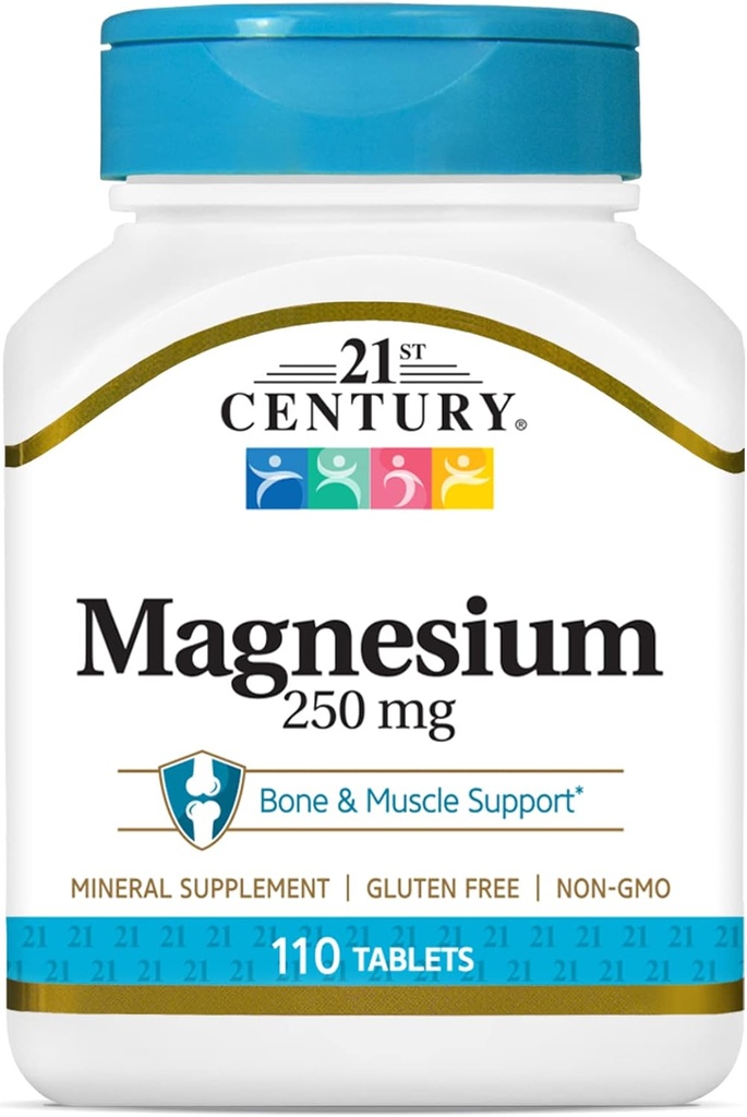 High-Quality 21st Century Magnesium Tablets - 250 mg, 110 Count Bottle