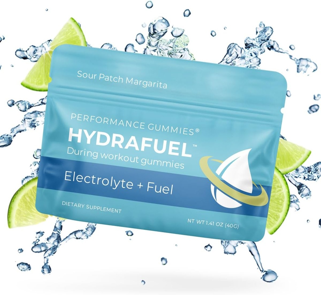 SGC Seattle Gummy Company HydraFuel Electrolyte Hydration Gummies 12-Pack Margarita - Boost Athletic Performance with Quick Carbs & Electrolytes