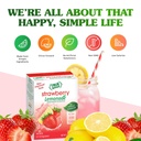 True Citrus Strawberry Lemonade Water Enhancer Drink Mix - 30 Count, Low Calorie Powdered Mix Packets with Stevia for Flavorful Water