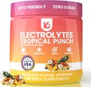 Keppi Keto Electrolytes Powder - Sugar Free Hydration Drink Mix - Tropical Flavor - Made in USA - Easy Mixing & No Clumps - Enhances Performance & Recovery