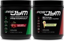 PRE JYM Black Cherry & Post JYM Rainbow Sherbert Muscle Recovery Drink Set - 30 Servings, Post-Workout Supplement Science