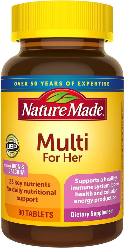 Pack of 3 Women's Multivitamin Tablets for Daily Nutritional Support, 90 Day Supply - Nature Made Multivitamin