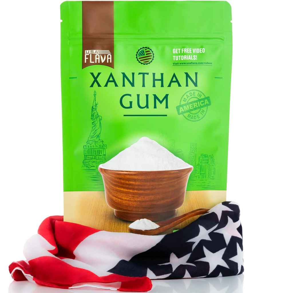 Premium Quality USA-Made Xanthan Gum (8 oz) - Food Grade Thickener for Cooking, Baking, Sauces, Soups - Non GMO & Gluten Free - Ideal for Vegetarian, Kosher & Halal Diets, Keto-Friendly