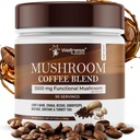 Organic Mushroom Coffee Blend with Lions Mane, Chaga, Reishi - Colombian Keto Coffee with 7 Superfood Mushrooms - Wellness LabsRX, 90 Servings