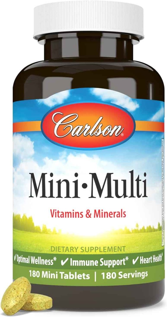 Carlson Mini-Multi: Small Multivitamin Tablets for Immune & Heart Heal