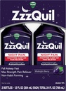 Max Strength ZzzQuil Liquid Pain Reliever & Sleep Aid, Midnight Berry, 1000mg Acetaminophen, 50mg Diphenhydramine HCI, Non-Habit Forming, 2 Pack - 24 FL OZ