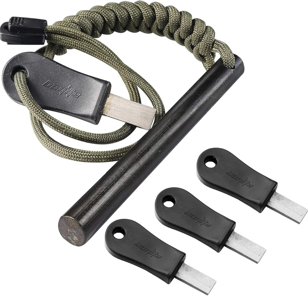 bayite 4 Inch Survival Fire Starter Ferro Rod Kit - Emergency Outdoor