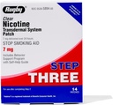 RUGBY LABORATORIES Transdermal Nicotine Patches - Step 3 - 7mg - Quit Smoking or Vaping Aid - 14 Count