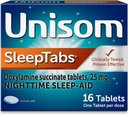 Sleep Aid Tablets - Unisom SleepTabs with Doxylamine Succinate for Nighttime Relief - 16 Count