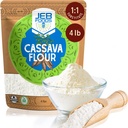 4lb Jeb Foods Cassava Flour: Gluten-Free All-Purpose Baking Alternative - Ideal for Bread, Tortillas, and Cakes - Made from Real Yucca, Paleo-Friendly, Non-GMO, Grain-Free, Kosher
