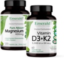 Vitamin D3+K2 & Magnesium Bundle for Bone, Heart, and Sleep Health - 60 Capsules of Vitamin D and 120 Capsules of Magnesium with VitalDelta MK-7 and Pure Albion Magnesium - Gluten-Free Formula