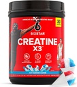 Six Star Creatine Monohydrate Powder X3 ICY Snow Cone Flavor - Muscle Building Performance Supplement for Men and Women - 30 Servings