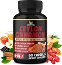 Immune Support Capsules with Ceylon Cinnamon, Berberine HCl, Turmeric, Ginseng, Apple Cider Vinegar, Black Pepper - 60 Count