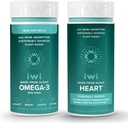 Vegan Plant-Based Algae Omega-3 Minis & Heart Bundle - 30 Servings, Krill & Fish Oil Alternative, No Fishy Aftertaste