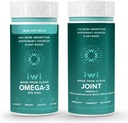 Vegan Plant-Based Algae Omega-3 Bundle with No Fishy Aftertaste, 30 Servings - Krill & Fish Oil Alternative for Joint Health