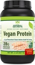 Herbal Secrets Vegan Protein Powder - 28g Protein, 23 Servings, 6.2g BCAA Supplement - Made in USA - Strawberry Banana Flavor - 2lb Pack
