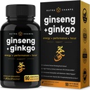Premium Gold Korean Red Panax Ginseng Capsules | High Strength Ginsenosides for Energy, Focus & Immune Support | Red Ginseng Root Extract for Vitality & Performance (90 Count)