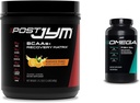 Post JYM Active Matrix Powder & Omega JYM Fish Oil Capsules Bundle - Muscle Growth & Recovery Supplements with BCAAs, Glutamine, DHA & EPA