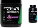 Pre JYM Grape Candy Pre Workout Powder with Omega JYM Fish Oil Soft Gels - 120 Count