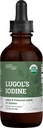 Organic Lugol's Iodine Liquid Drops - 3000 mcg, Thyroid Support, Metabolism Health, Detox Boost - Non-GMO, 395 Servings
